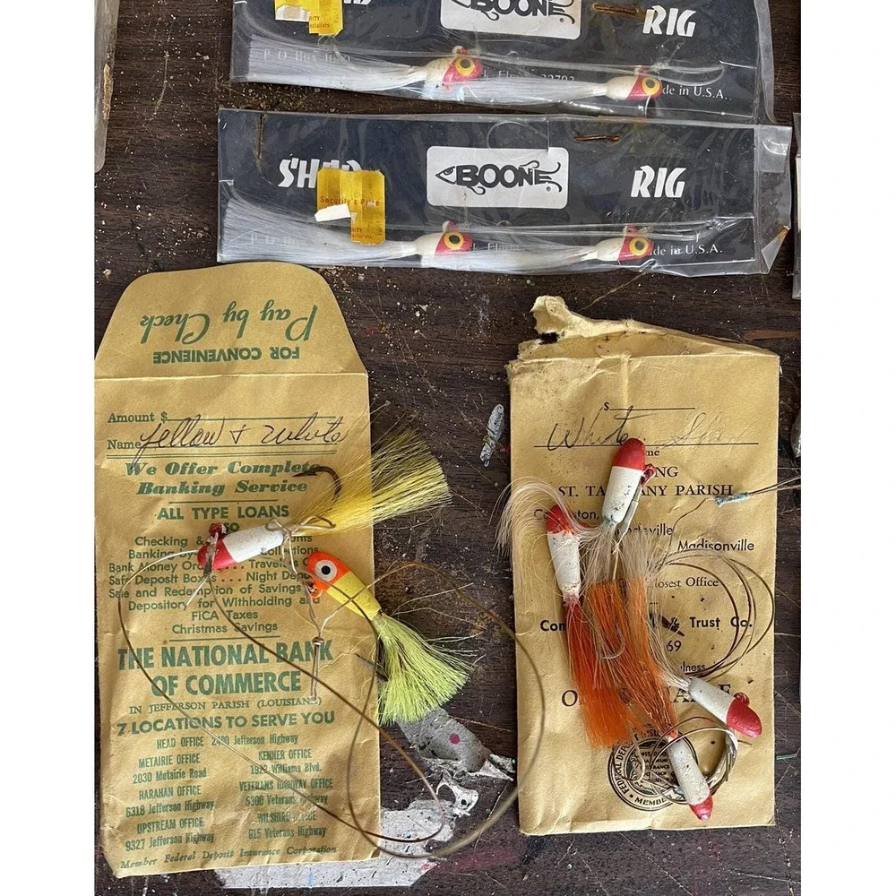 LOT 29+ VTG Fishing Fly Jig Bucktail Shad Speck Popping Corks Lures Split Shot